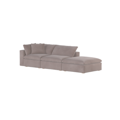 Canapé d'angle modulable Ari avec pouf - Large choix de tissus