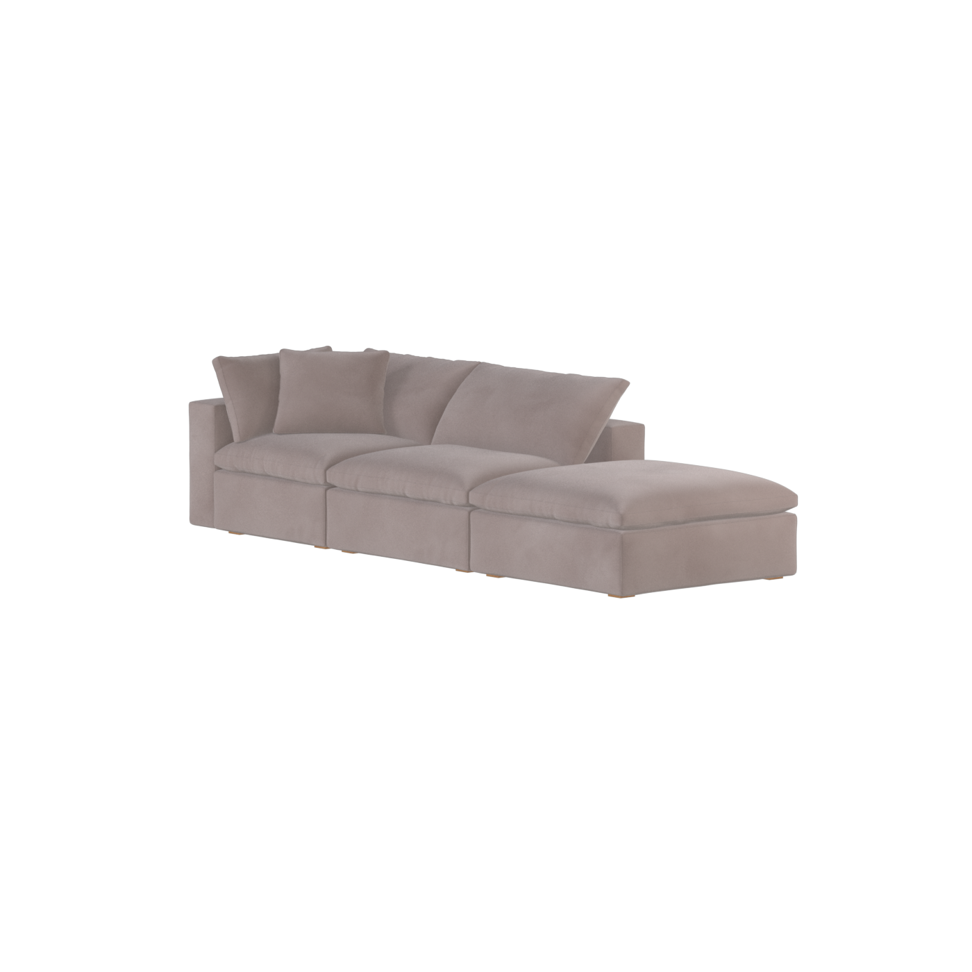 Canapé d'angle modulable Ari avec pouf - Large choix de tissus
