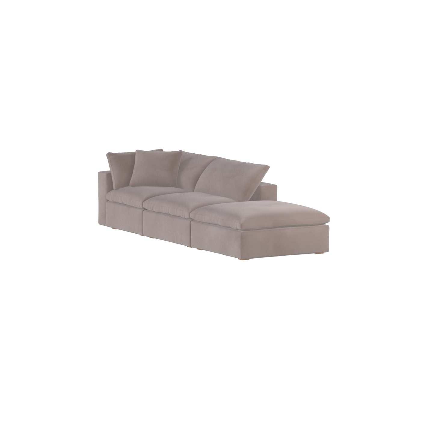 Canapé d'angle modulable Ari avec pouf - Large choix de tissus