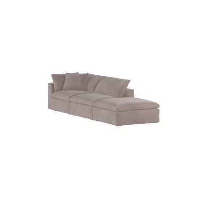 Canapé d'angle modulable Ari avec pouf - Large choix de tissus