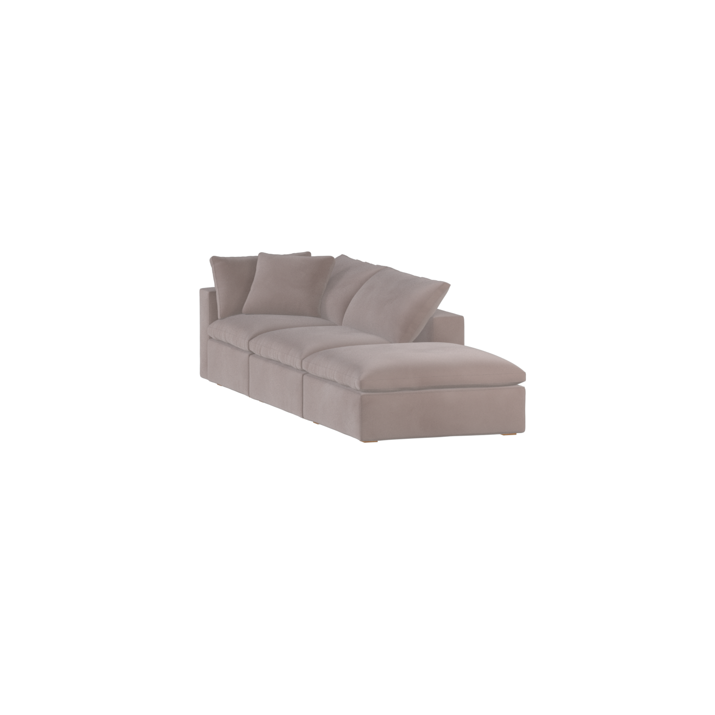 Canapé d'angle modulable Ari avec pouf - Large choix de tissus