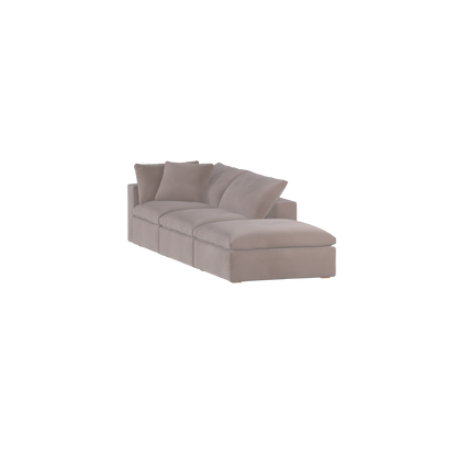 Canapé d'angle modulable Ari avec pouf - Large choix de tissus