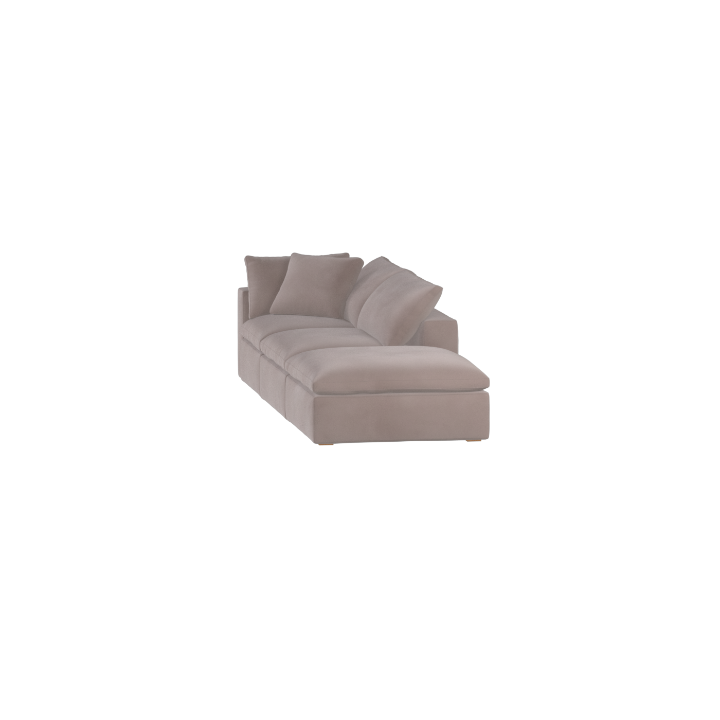 Canapé d'angle modulable Ari avec pouf - Large choix de tissus