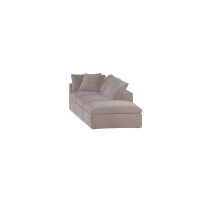 Canapé d'angle modulable Ari avec pouf - Large choix de tissus