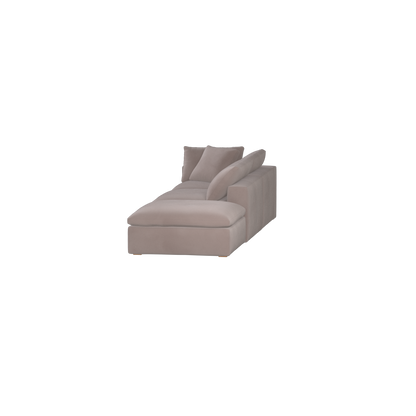 Canapé d'angle modulable Ari avec pouf - Large choix de tissus