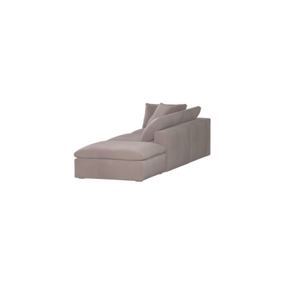 Canapé d'angle modulable Ari avec pouf - Large choix de tissus