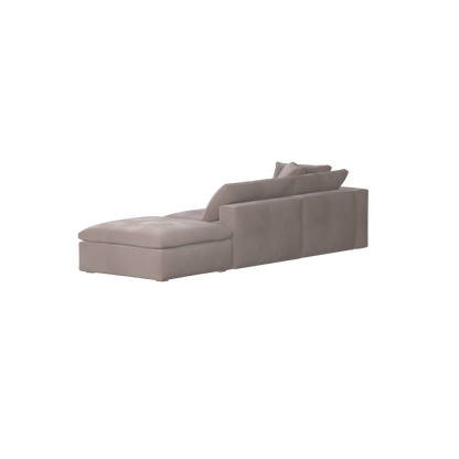 Canapé d'angle modulable Ari avec pouf - Large choix de tissus