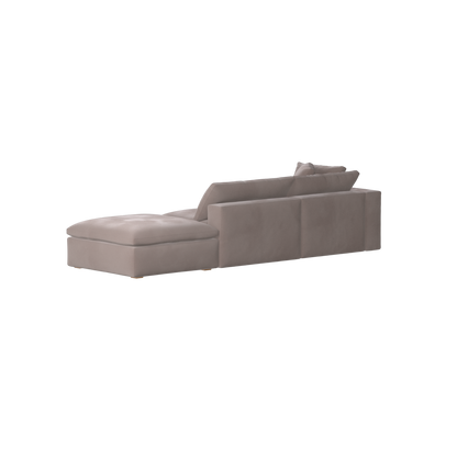 Canapé d'angle modulable Ari avec pouf - Large choix de tissus