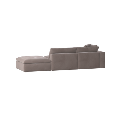 Canapé d'angle modulable Ari avec pouf - Large choix de tissus