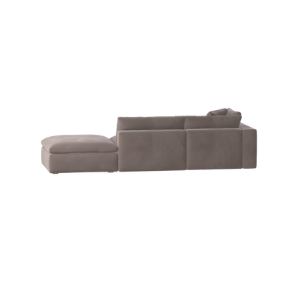 Canapé d'angle modulable Ari avec pouf - Large choix de tissus