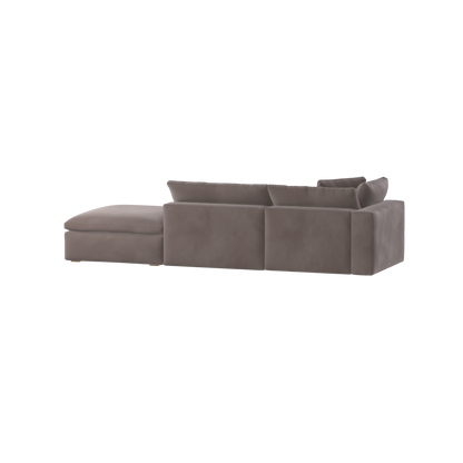 Canapé d'angle modulable Ari avec pouf - Large choix de tissus