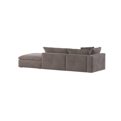 Canapé d'angle modulable Ari avec pouf - Large choix de tissus