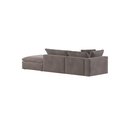 Canapé d'angle modulable Ari avec pouf - Large choix de tissus
