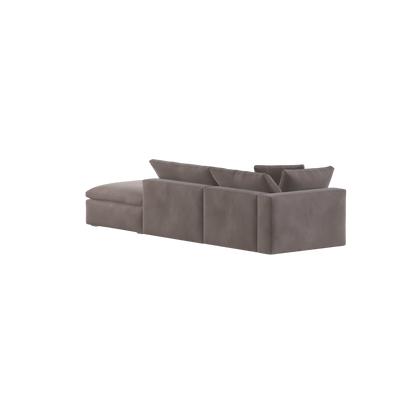Canapé d'angle modulable Ari avec pouf - Large choix de tissus