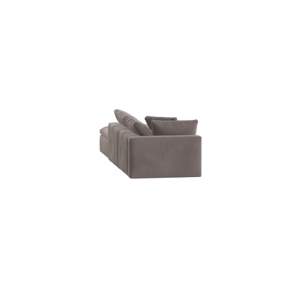 Canapé d'angle modulable Ari avec pouf - Large choix de tissus