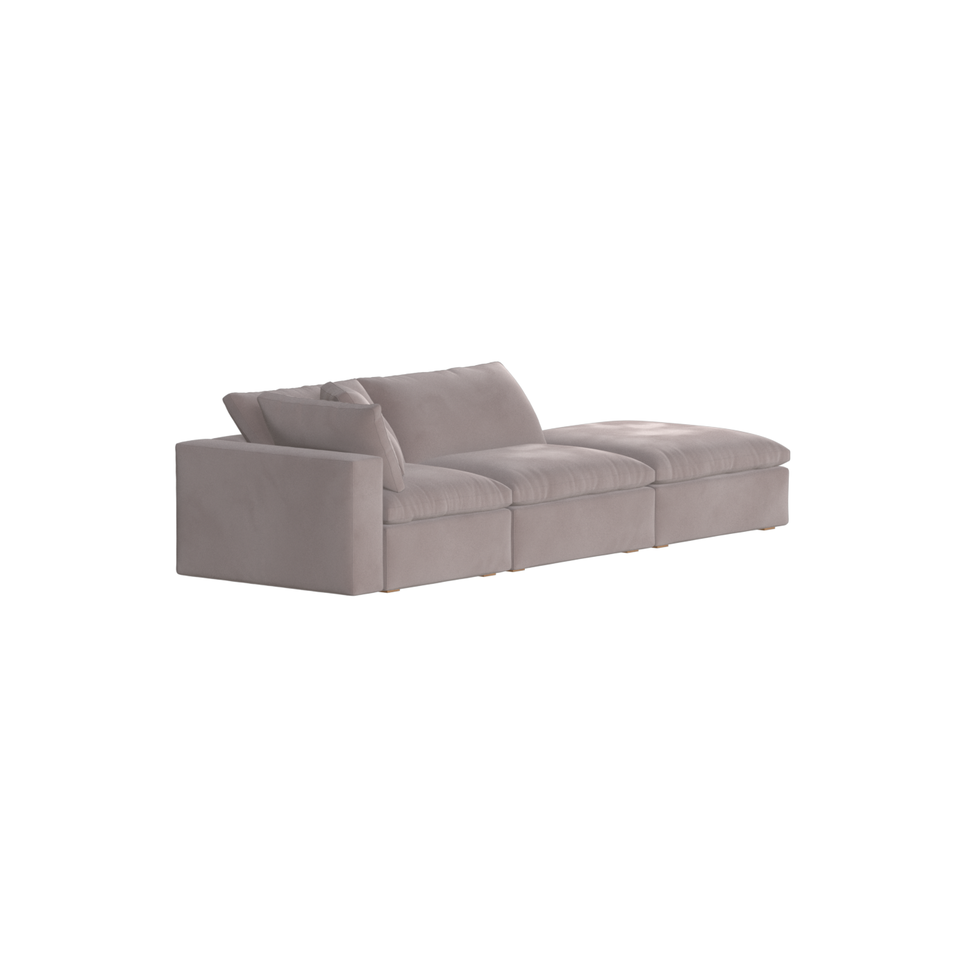 Canapé d'angle modulable Ari avec pouf - Large choix de tissus