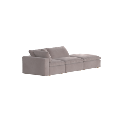 Canapé d'angle modulable Ari avec pouf - Large choix de tissus