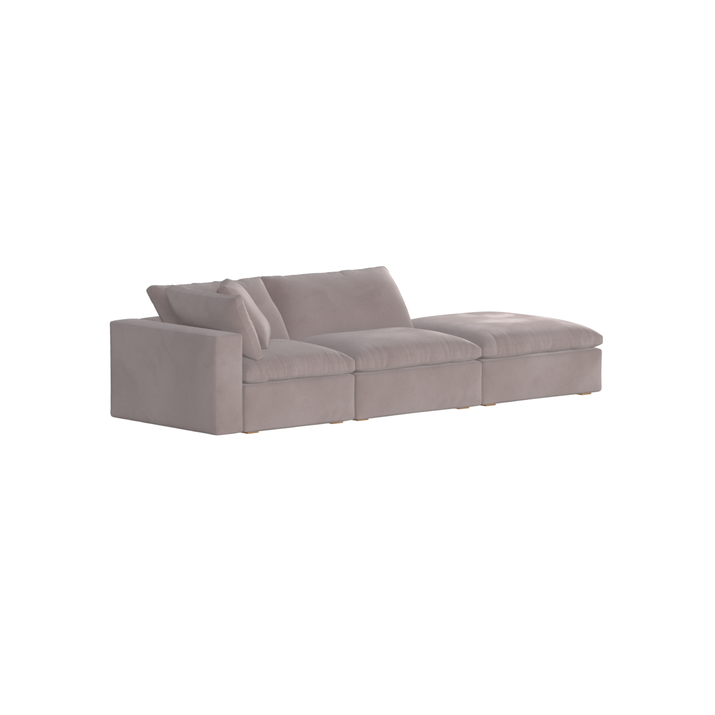 Canapé d'angle modulable Ari avec pouf - Large choix de tissus