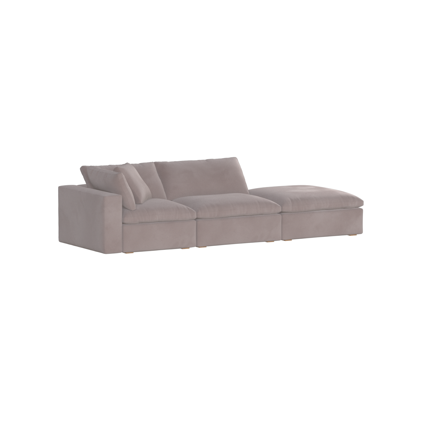 Canapé d'angle modulable Ari avec pouf - Large choix de tissus