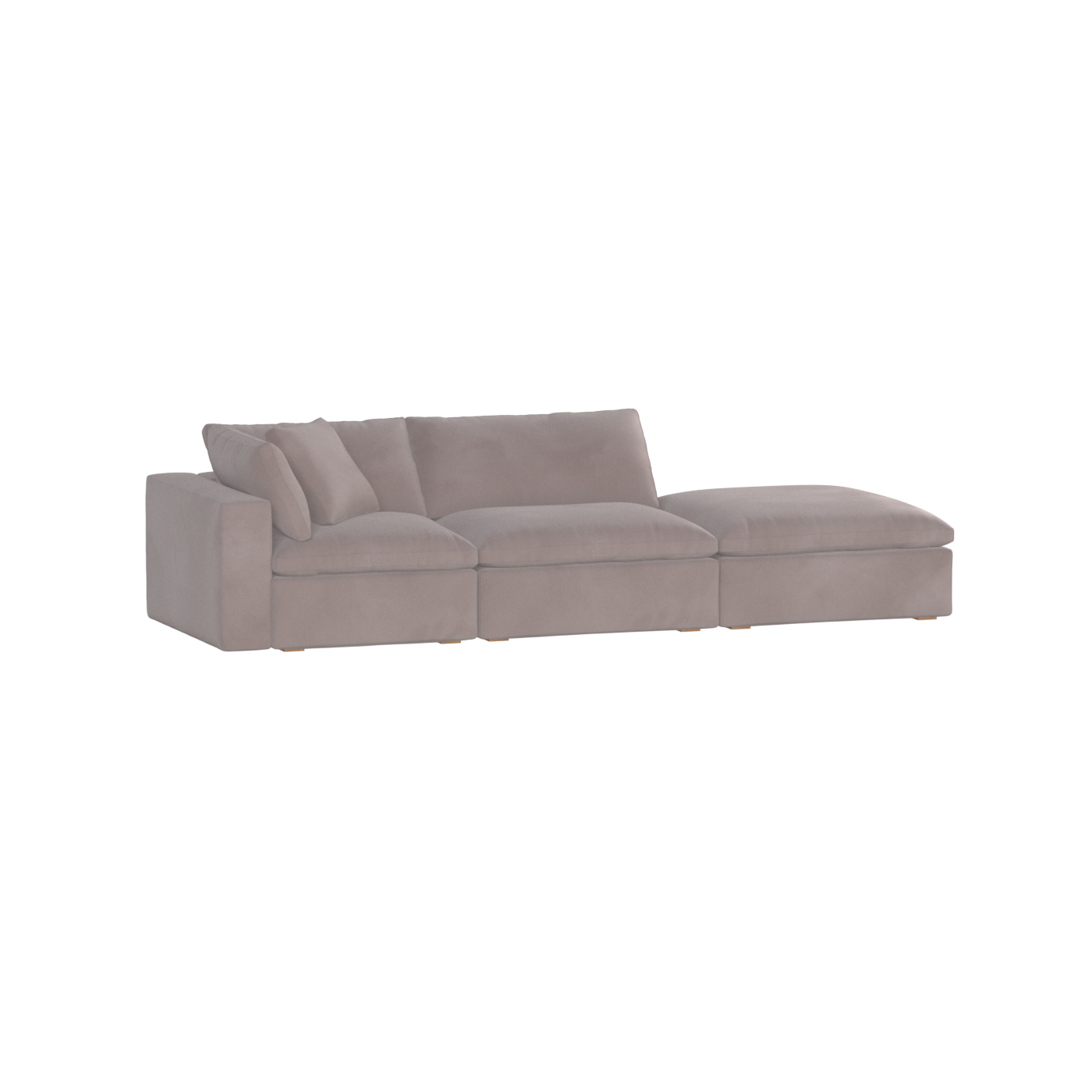 Canapé d'angle modulable Ari avec pouf - Large choix de tissus