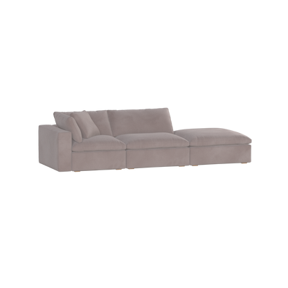 Canapé d'angle modulable Ari avec pouf - Large choix de tissus