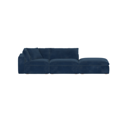 Canapé d'angle modulable Ari avec pouf - Large choix de tissus