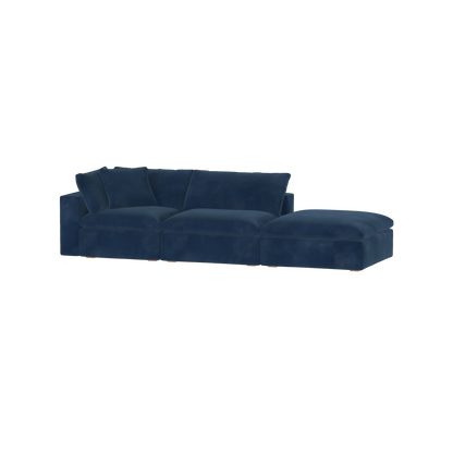 Canapé d'angle modulable Ari avec pouf - Large choix de tissus