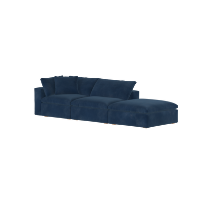 Canapé d'angle modulable Ari avec pouf - Large choix de tissus