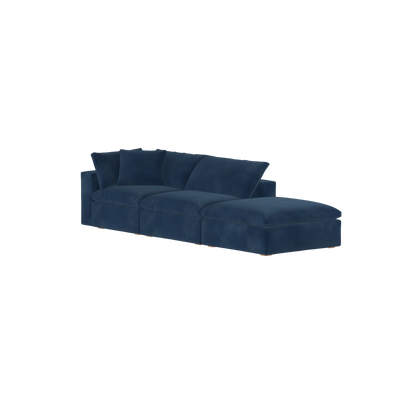 Canapé d'angle modulable Ari avec pouf - Large choix de tissus
