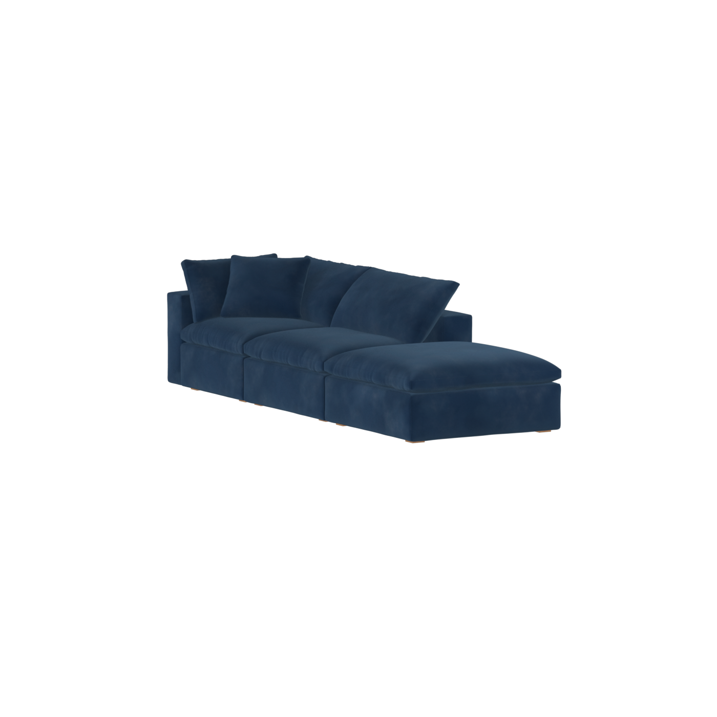 Canapé d'angle modulable Ari avec pouf - Large choix de tissus
