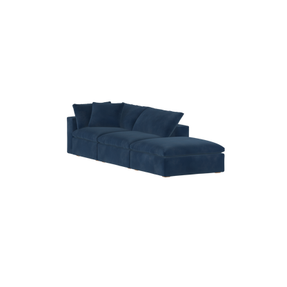 Canapé d'angle modulable Ari avec pouf - Large choix de tissus