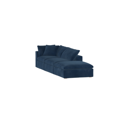 Canapé d'angle modulable Ari avec pouf - Large choix de tissus