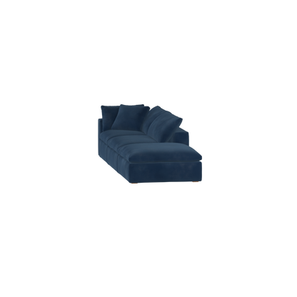 Canapé d'angle modulable Ari avec pouf - Large choix de tissus
