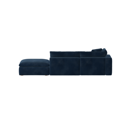Canapé d'angle modulable Ari avec pouf - Large choix de tissus