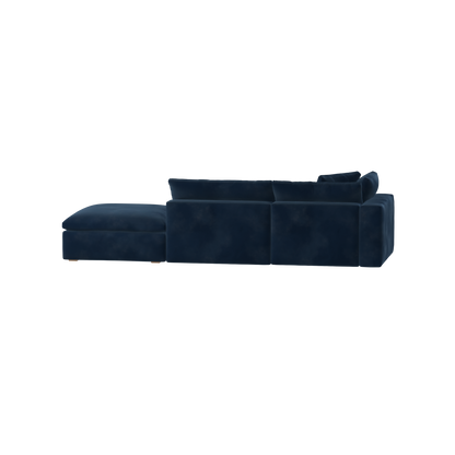 Canapé d'angle modulable Ari avec pouf - Large choix de tissus