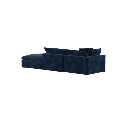Canapé d'angle modulable Ari avec pouf - Large choix de tissus