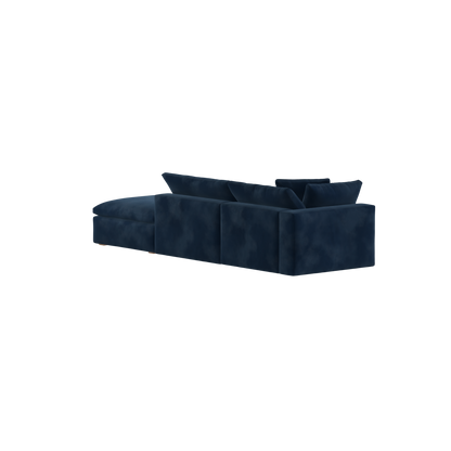Canapé d'angle modulable Ari avec pouf - Large choix de tissus