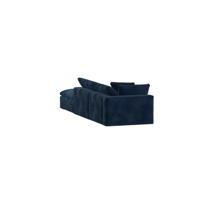 Canapé d'angle modulable Ari avec pouf - Large choix de tissus