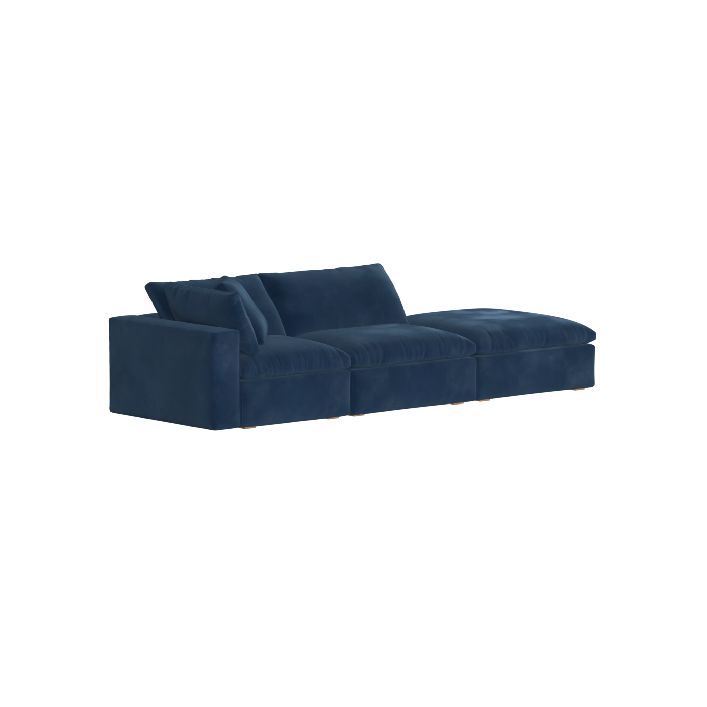 Canapé d'angle modulable Ari avec pouf - Large choix de tissus