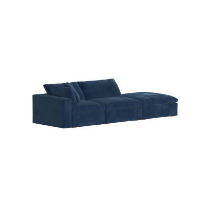 Canapé d'angle modulable Ari avec pouf - Large choix de tissus