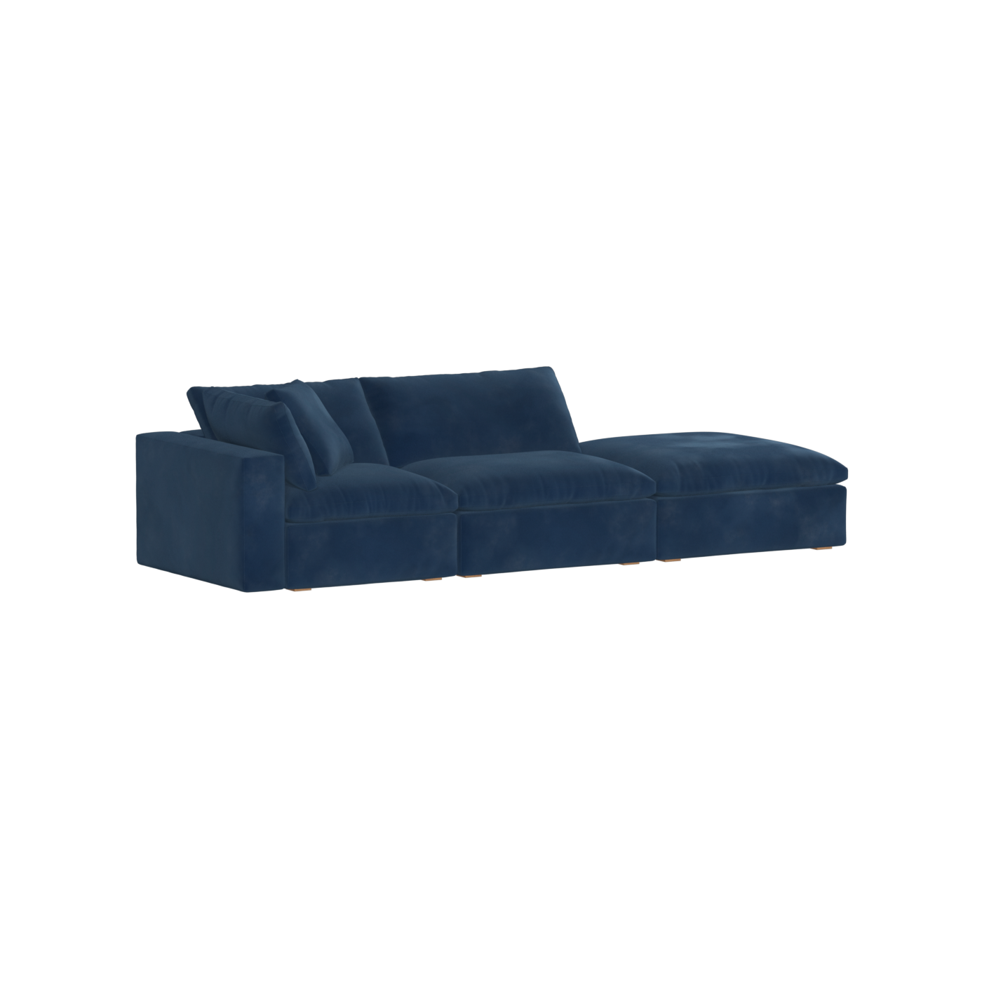 Canapé d'angle modulable Ari avec pouf - Large choix de tissus