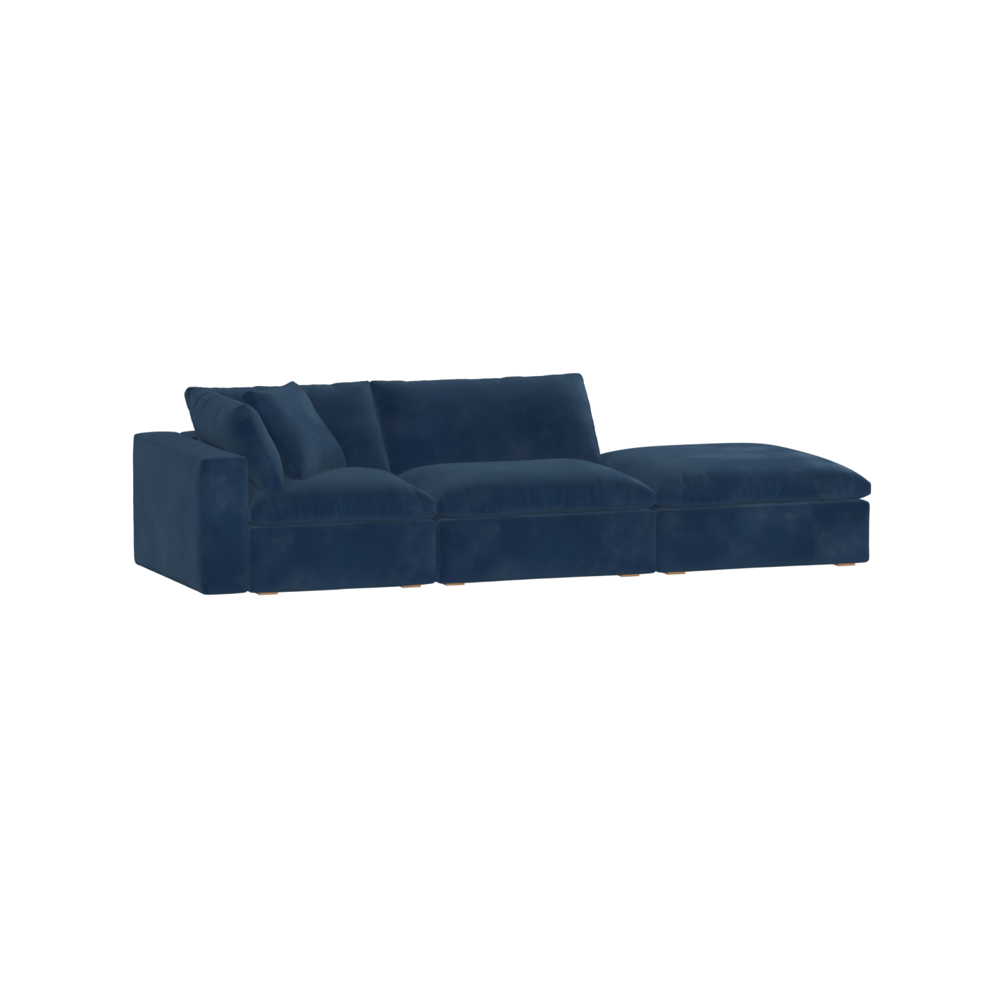 Canapé d'angle modulable Ari avec pouf - Large choix de tissus