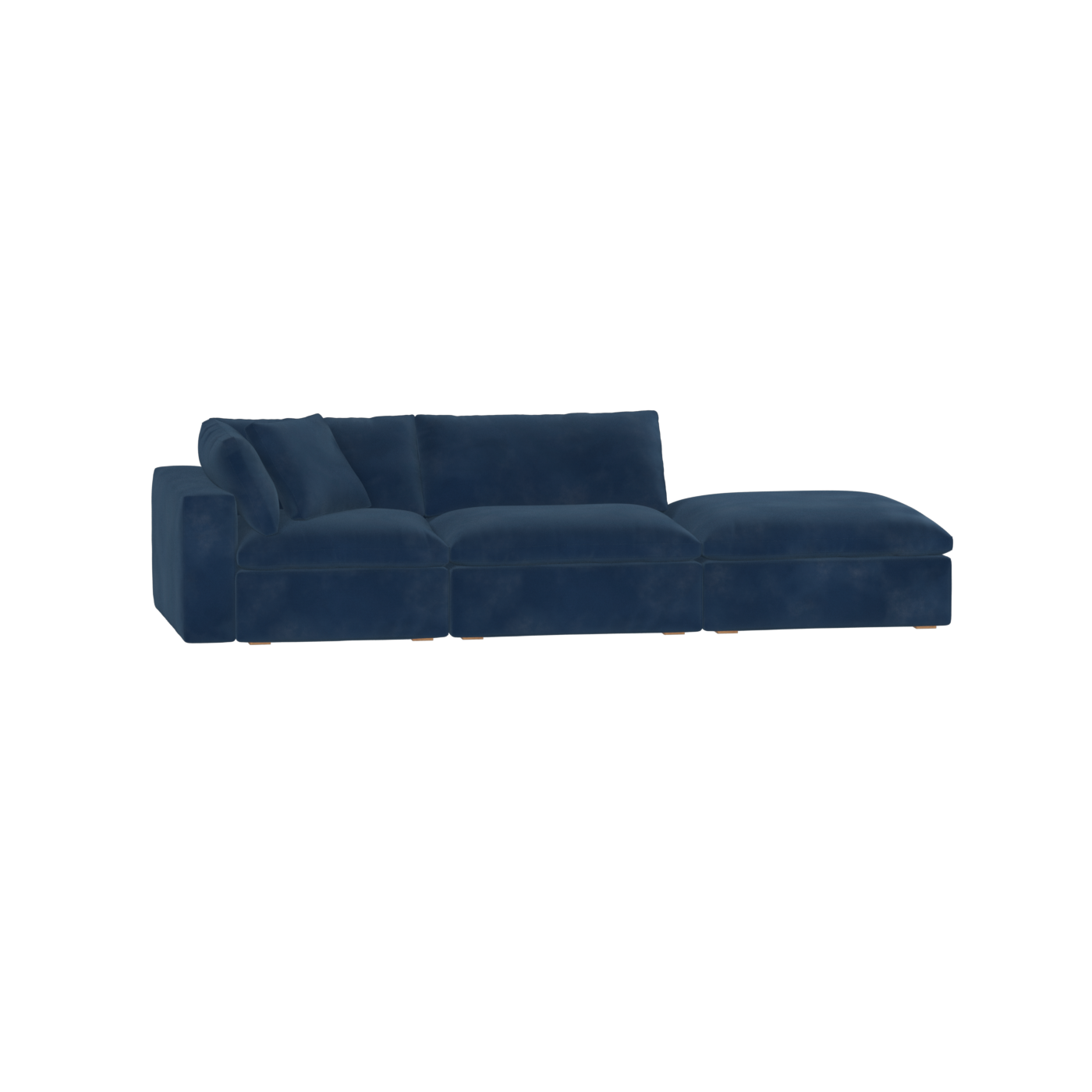 Canapé d'angle modulable Ari avec pouf - Large choix de tissus