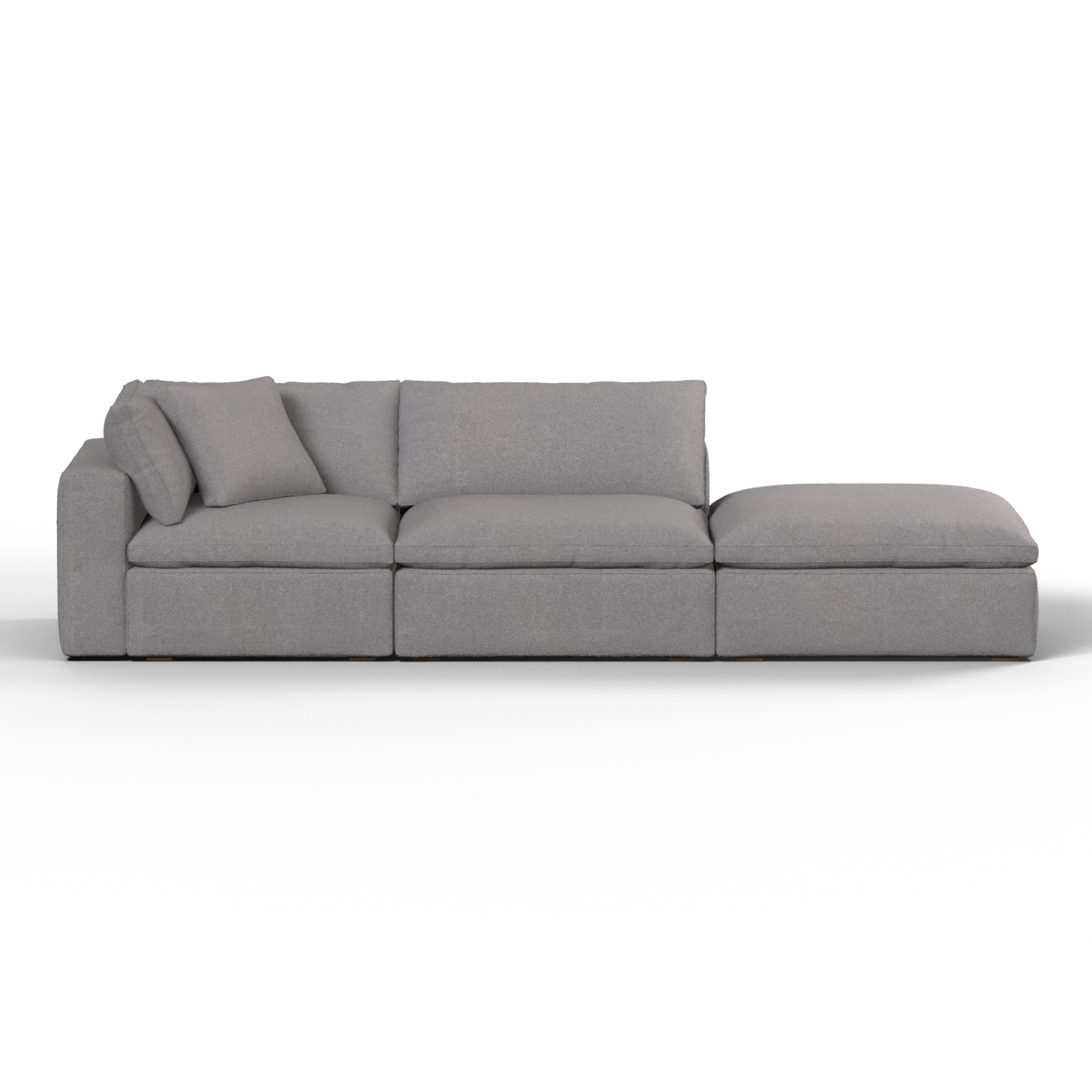 Canapé d'angle modulable Ari avec pouf - Large choix de tissus