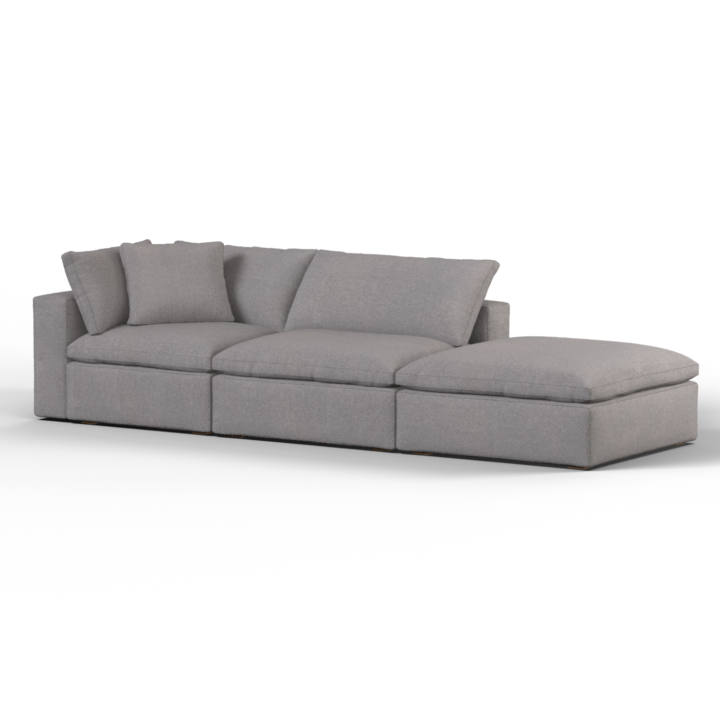 Canapé d'angle modulable Ari avec pouf - Large choix de tissus