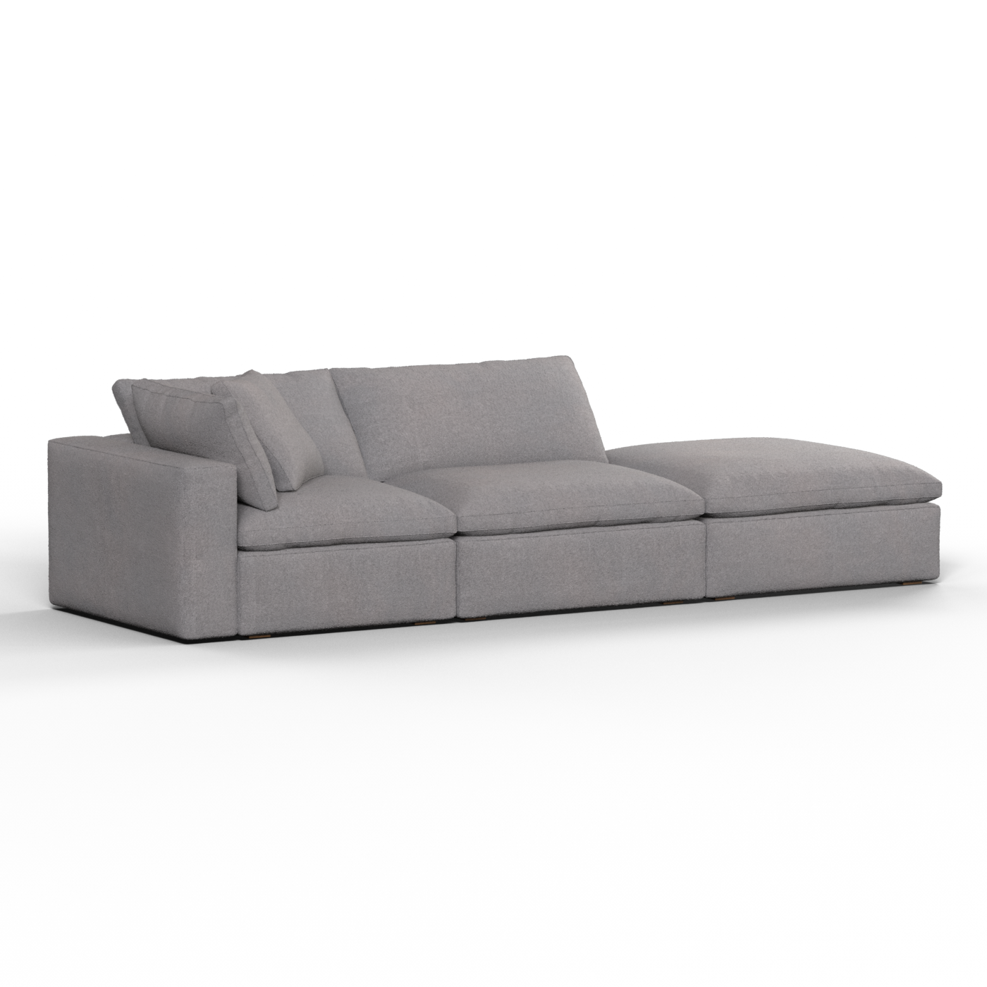 Canapé d'angle modulable Ari avec pouf - Large choix de tissus