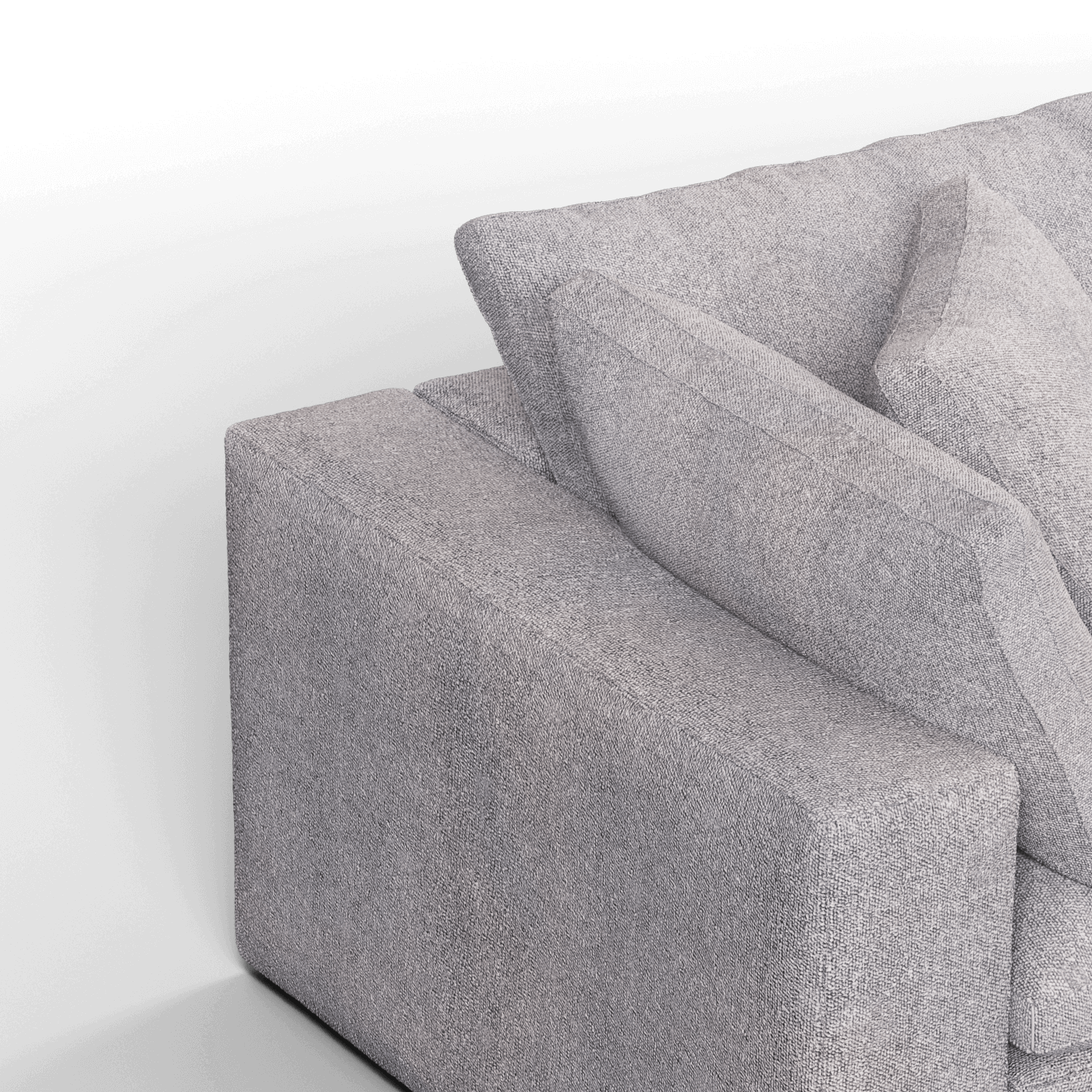 Canapé d'angle modulable Ari avec pouf - Large choix de tissus