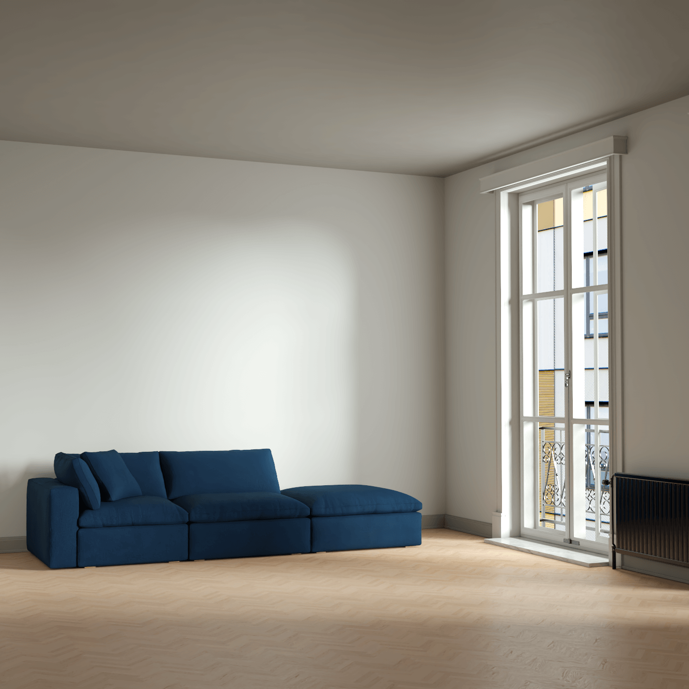 Ari modular corner Sofa with pouffe - Wide fabric range
