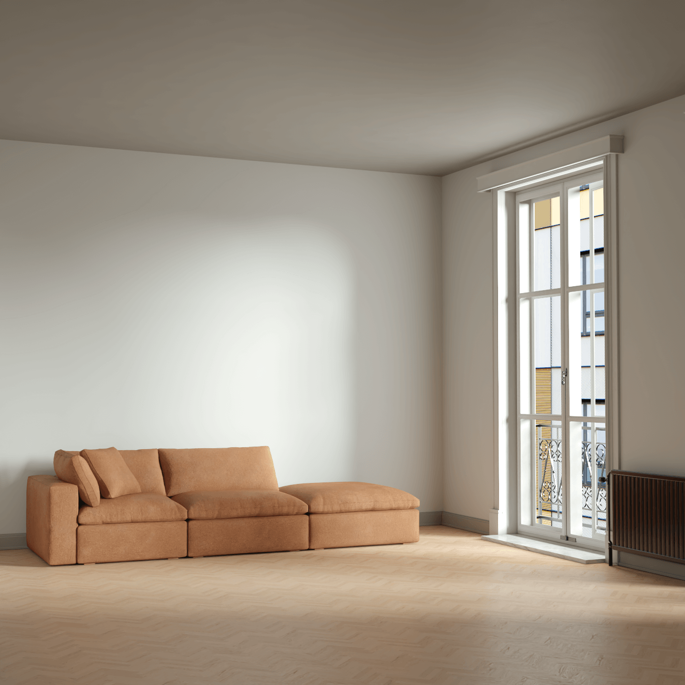 Ari modular corner Sofa with pouffe - Wide fabric range