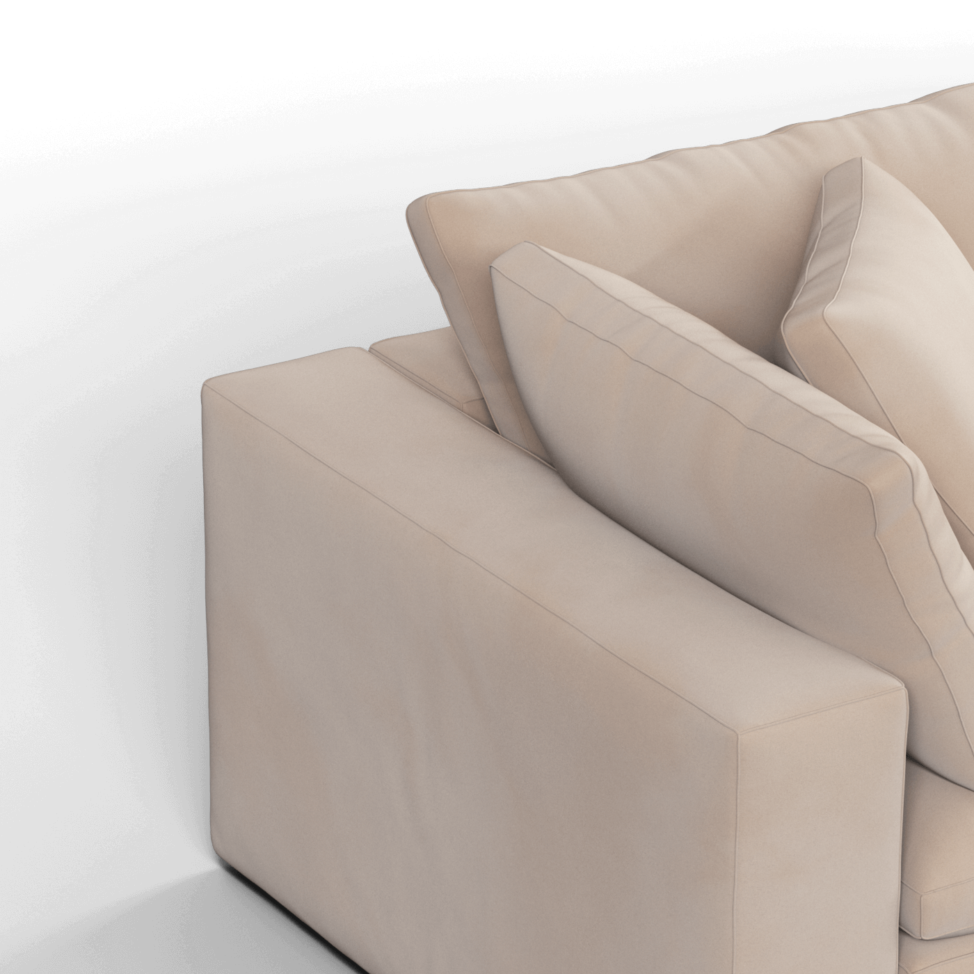 Canapé d'angle modulable Ari avec pouf - Large choix de tissus